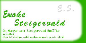 emoke steigervald business card
